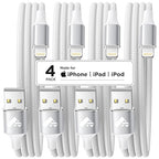 4Pack iPhone Charger 3ft [Apple MFi Certified] USB Lightning Cable Fast Charging iPhone Charger Cord Braided iPhone Cable Cord Compatible with iPhone 14 13 12 11 Pro Max XR XS X 8 7 6 Plus SE, iPad
