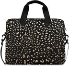 ALAZA Realistic Leopard Cheetah Print Animal Laptop Case Bag Sleeve Portable Crossbody Messenger Briefcase w/Strap Handle, 13 14 15.6 inch