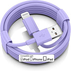 FUPYWP Car iPhone Carplay Cable, Car Charger Cord, USB A to Lightning Cable Fast Charging & Data Transfer for iPhone 14/13/12/11 Pro Max XR XS X 8 7 6 Plus SE Tangle-Free,3ft Purple