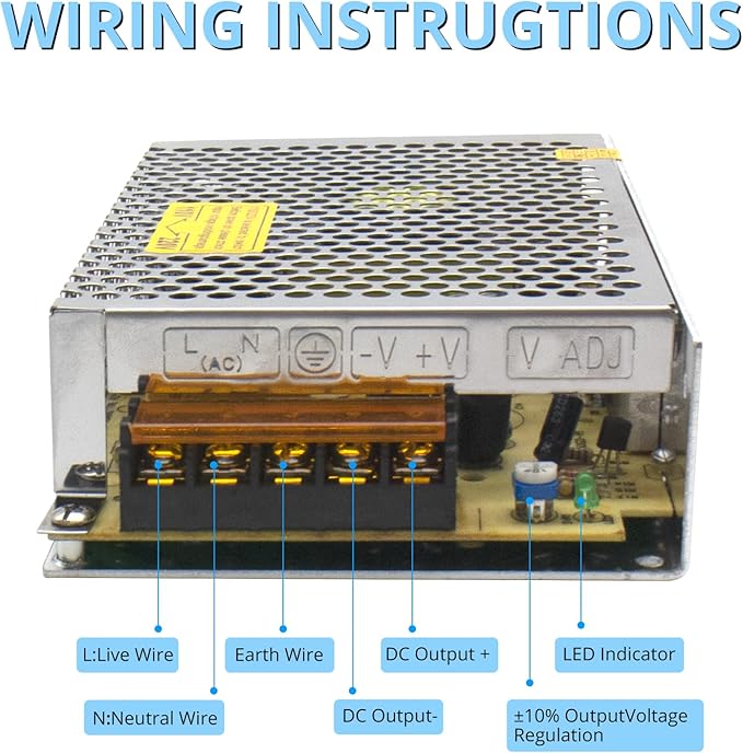 MK-SMPS-S60-12 MAKERELE DC 60W Switching Power Supply Adapter, AC 110V-220V to DC 12V Universal Regulated Transformer, Switching Converter Power Supply 5A for Strip 3D Printer CCTV Camera Motor Pump