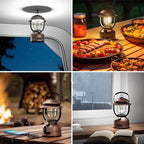 Lepro Vintage LED Camping Lantern Rechargeable - 15000mAh Power Bank, 1000LM Stepless Dimming, Dual Color Temp 2500K & 5000K, IPX4 Waterproof Retro Railroad Lantern for Camping, Home Decor & Emergency