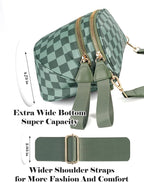 Black and White Checkered Crossbody Bag Bum Bag for Women,Spacious Checkered Purse Fanny Packs Belt Bag