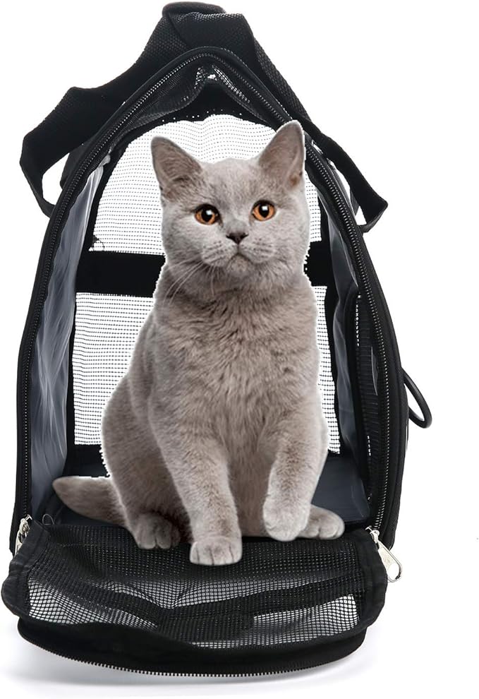 MuchL Pet Carrier Soft-Sided Carriers for Cat Carriers Dog Carrier for Small Medium Cats Dogs Puppies Pet Carrier Airline Approved Cat Dog Pet Travel Carrier (Small, Black)