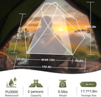 Forceatt Camping Tent 2 Person, Backpacking Tent Waterproof & Windproof, Ultralight Instant Tent with Rain Fly for Camping, Hiking, Outdoor