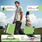 Krute Aluminum Frame Luggage 28 Inch Checked Suitcase with Spinner Wheels TSA Approved No Zipper Hard Shell Luggage PC+ABS Travel Suitcase Green