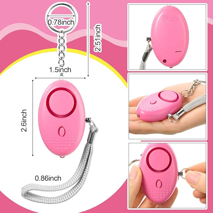Kanayu 76 Pcs Personal Alarm Bulk 130DB Safe Sound Emergency Safety Self Defense Security Alert Keychain with Led Light Personal Protection Alarm for Women Girls Kids Elderly (Pink Color)