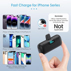 [2-Pack]Mini Portable Charger for iPhone,Upgraded 5000mAh PD Fast Charging Battery Pack,LCD Display Cute Power Bank Portable Phone Charger for iPhone 14/14 Pro Max/13/13 Pro/12 Pro/11/XS/XR/X/8/7