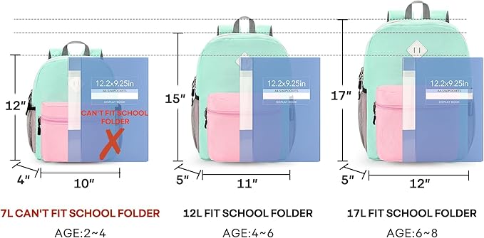 mibasies Kids Backpack for Girls 4-6: Girls Backpacks for Elementary Kindergarten