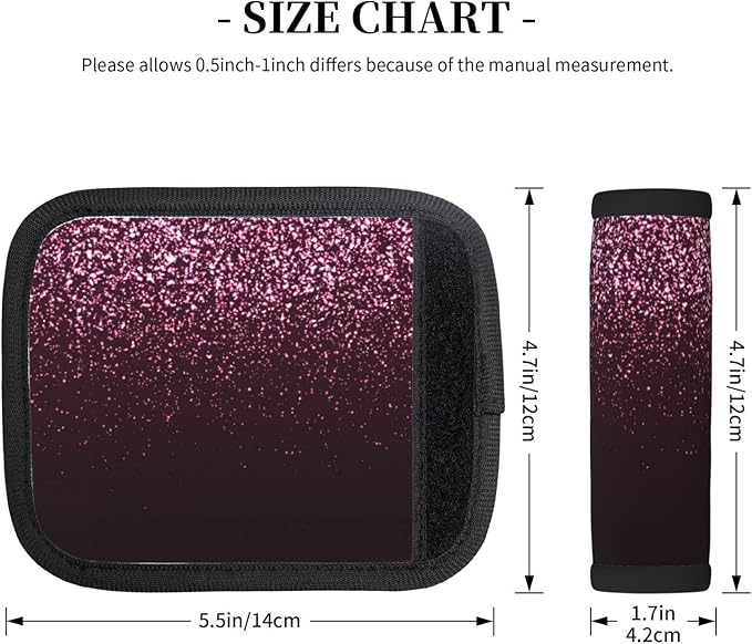 Glitter Sparkles A Pattern Luggage Handle Wraps 2 Pack for Suitcase, Handle Covers Suitcase Luggage Handle Wrap Luggage Tag Wraps Travel Accessories