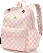 STEAMEDBUN Corduroy Kids Backpack for Girls and Boys 5-8: Girls Backpack for Elementary Kindergarten - 15 inch Cute Backpacks for Kids - Checkerboard