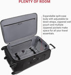 SWISSGEAR Sion Softside Expandable Spinner Luggage Durable Lightweight Travel Suitcase, Black, 3-Piece Set (21/25/29)