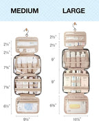 BAGSMART Toiletry Bag Hanging Travel Makeup Organizer with TSA Approved Transparent Cosmetic Bag Makeup Bag for Full Sized Toiletries, Large-Blck
