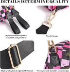 Black and White Checkered Crossbody Bag Bum Bag for Women,Spacious Checkered Purse Fanny Packs Belt Bag