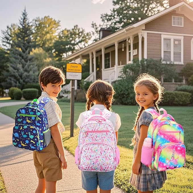 RHCPFOVR Kids Backpack for Girls - Girls Backpack 3-8 Ages Unicorn for Kids 15 Inch School Bookbag for Kindergarten Elementary School Bookbag for Girl 1st 2nd Grade
