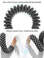 Quickeep Car Carplay Cable 2Pack Coiled USB A to USB C Fast Charge Cord for iPhone 17/16/15/Plus/Pro Max/MacBook Pro, Auto Retractable iPhone Car Cord Grey