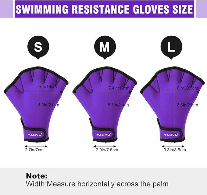TAGVO Aquatic Gloves for Helping Upper Body Resistance, Webbed Swim Gloves Well Stitching, No Fading, Sizes for Men Women Adult Children Aquatic Fitness Water Resistance Training