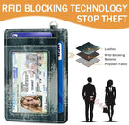 Yonlevres Credit Card Holder Slim Wallet, Forest RFID Wallet Women Front Pocket Small Card Holder, Travel Cute Funny Thin Card Case ID Window PU Leather RFID Blocking Card Organizer Gifts Girls Ladies