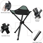 OUTSKIRT Camping Folding Tripod Stools Portable Camping Stools 2 Pack Extra Tall for Adults High Lightweight Camping Stool, Tripod Chairs for Fishing Hiking Backpacking