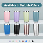 20 oz Tumbler with Lids and Straws, Stainless Steel Insulated Travel Coffee Mug, Double Wall Vacuum Insulated Tumblers, Powder Coated Coffee Tumbler for Cold & Hot Drinks (Rose Gold,4pack)