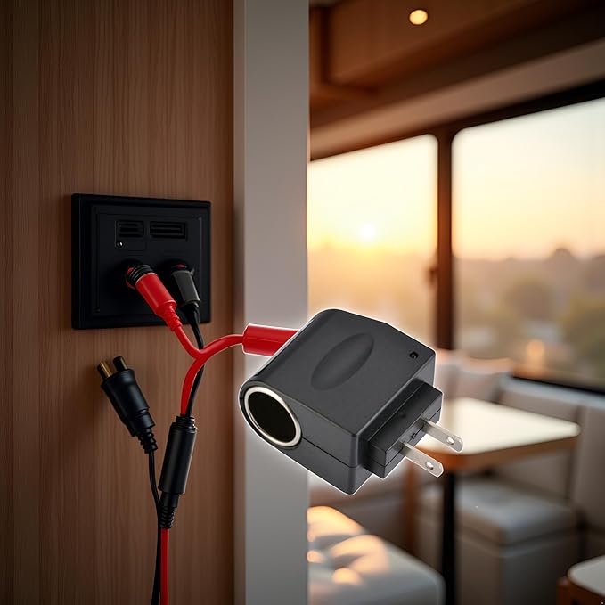 Black AC DC Converter Outlet Power Supply AC 110V - 220V to car DC 12V Replacement Car Supplies can be Used Conversion Adapter Power Converters Automotive Replacement Lighting and Electrical Equipment