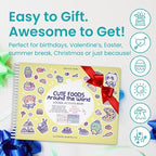 Cute Foods Around The World 500+ Sticker Book for Girls by Cupkin Toddler Airplane Activity Coloring + Sticker Book, Road Trip Essentials, 12 Coloring Pages + Scenes for Ages 2–8 Years
