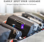 14 Pack Silicone Luggage Tag for Suitcases with Stainless Loop, TSA Approved, Privacy Protection Travel Essentials Bag Tags by Gostwo, Purple