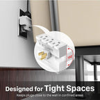 Fosmon 3 Outlet Adapter, 3 Way Rotating Outlet Plug Adapter, Swivel Plug Outlet 90 Degree Right Angle Plug Adapter, Three Way Rotating Electrical Outlet Wall Extender Indoor, 3-Prong, Grounded