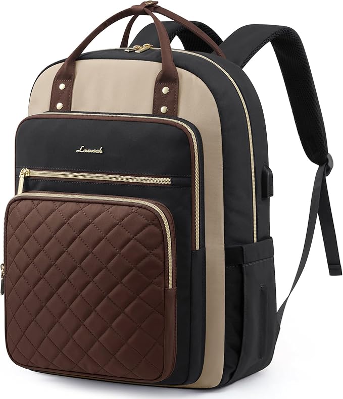 LOVEVOOK Laptop Backpack Purse for Women, 15.6" Laptop Bag for Travel with USB Port, Water Resistant Lightweight Daypacks for College Work Business, Nurse Teacher Computer Backpacks