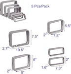 Remobia Hicol TSA Approved 5-Piece Diaper Bag Organizer Pouch Set Clear Waterproof TPU Kids Toiletry Storage Set Travel Packing Clutch Cube Bags for Baby Nursing (Light Gray)