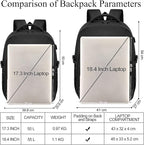 18.4 inch Laptop Backpack,Extra Large Backpack for Men 55L ,Water Resistant Travel Backpack with USB Charging Port,TSA Friendly Big Business Anti Theft Computer Bag Work College School Bookbags,Black