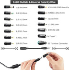 108W Universal Power Supply Adjustable DC 9~36V 3A Variable Switching Power AC/DC Adapter 9V 12V 15V 18V 20V 24V 36V Adapter100V-240V AC to DC Converter with 14 Tips & Polarity Converter & Test Leads