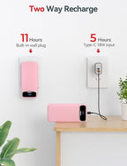 20000mAh Lightweight-Portable-Charger-Power-Bank with Built-in Cables and AC Wall Plug, PD20W USB-C Fast Charging Battery Pack, LED Display External Travel Phone Charger for All iPhone,Samsung,Android