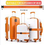 Luggage Straps for Suitcases TSA Approved, Travel Belt Suitcase Belt, Suitcase Straps TSA Approved, Luggage Belt Strap TSA Approved, Travel Straps for Luggage, Luggage Band Bag Straps, Orange