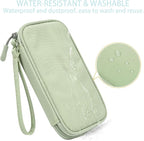 CAAORDKSO Small Cable Organizer Bag, Travel Cord Charger Organizer Case Waterproof Accessories Pouch, Electronic Carrying Case Bag for Cable, Cord, Charger, Phone, Power Bank, Earphone (Mint Green)