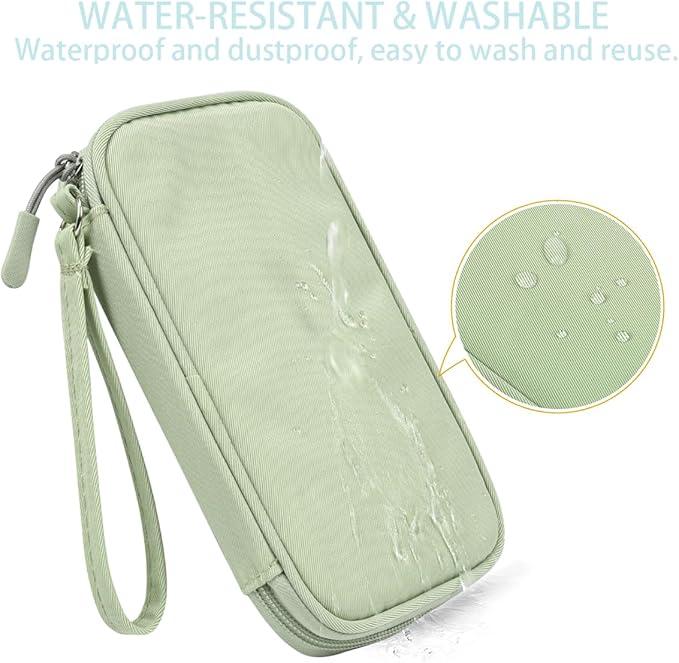 CAAORDKSO Small Cable Organizer Bag, Travel Cord Charger Organizer Case Waterproof Accessories Pouch, Electronic Carrying Case Bag for Cable, Cord, Charger, Phone, Power Bank, Earphone (Mint Green)