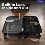 emissary 7pcs Space Boy’s Luggage Set with wheels – Rolling Luggage, Backpack, Eye Mask, Toiletry Bag, Suitcase Tag, Neck Pillow & Water Bottle – Carry Luggage for Kids & Boys with Wheels