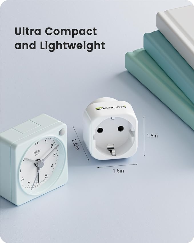 LENCENT 2 Pack Europe to US Plug Adapter,European to USA Adapter, American Outlet Plug Adapter, EU to US Adapter, Europe to USA Travel Plug Converter