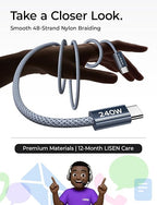 LISEN USB C to USB C Cable, 240W C to C Cable Fast Charging[1M+1M+2M+2M+3M/5 Pack] Fast Charger USB C Cord Type C Charger Fast Charging USBC to USBC Cable,Midnight