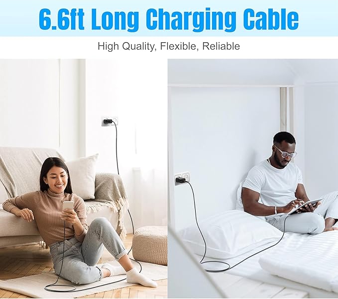 TT&C Type C Fast Charger, for Android Charger Phone USB Charging Block, USB C Cable Cord 6.6ft for Samsung Galaxy S25, S24, S23, S23+, S22, S21, S20, S10e, S9, S8, Note20, Note10, Note9, Z Fold 3/4/5