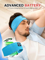Perytong Sleep Headphones Wireless, Bluetooth Sports Headband Headphones with Ultra-Thin HD Stereo Speakers Perfect for Sleeping,Workout,Jogging,Yoga,Insomnia, Air Travel, Meditation (Azure)