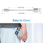6 Inch iPhone Charging Cable, 3 Pack Braided Short iPhone Charger Cord [MFi Ceritified] Compatible with Apple iPhone 14 13 12 11 Pro Max/Mini XS XR X 8 7 Plus SE2 iPad, Short Lightning Cable