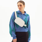 Fleece Fanny pack with Adjustable Strap for Women and Men Crossbody Bag Bum Bag, Waist Pack for Hiking Workout Sports Travel Beige
