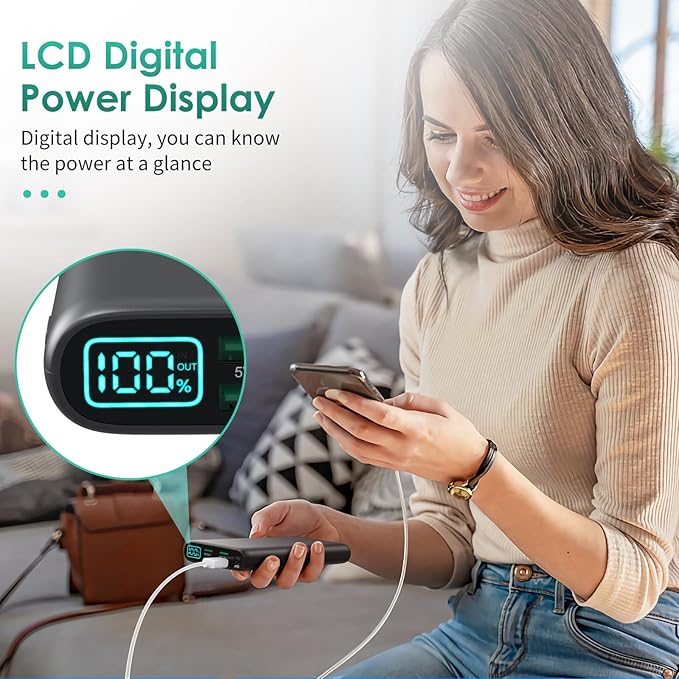 Portable Charger 38800mAh Power Bank with 5 Outputs & 2 Inputs,PD USB C In&Out Fast Phone Charging External Battery Pack Backup,Travel Essential Outdoor for iPhone 17/16/15,Android Samsung Galaxy etc