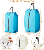 Shoe Bags for Travel Holds 3 Pair of Shoes, Shoe Storage Pouch with 2 Pack Portable Bags, Waterproof & Washable, Blue
