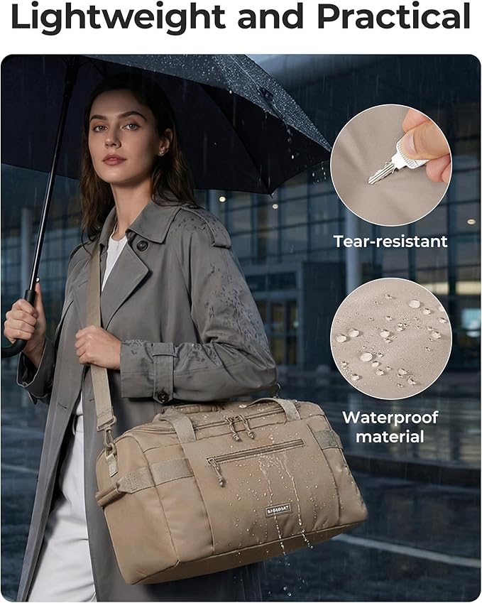 BAGSMART Travel Duffel Bags for Women, 32L Gym Duffle Bag with Laptop Compartment, Carry On Weekender Overnight Bag, Shoe Bag, PVC Wet Pocket, Dark Brown
