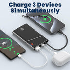 Aaoyun Portable Charger Power Bank, 10000mAh 22.5W PD Fast Charging Powerbank with Built-in USB C Cable, Slim External Phone Battery Pack for iPhone 17/16/15 Samsung S24 Android etc (Black)
