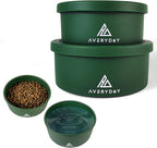 AVERYDAY 50 Oz Travel Dog Bowls with Lids, 2-in-1 Portable Pet Bowls for Food and Water, Leakproof Travel Dog Food & Water Bowl for Outdoor, Camping, Travel Dog Feeding Bowl, Daycare Pet Bowls