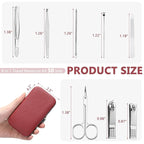 Geosar 50 Set 8 in 1 Travel Manicure Kit Bulk Professional Nail Clippers Pedicure Nail Care Tools Grooming Stainless Steel Set with Portable Travel Case, Gift for Valentine Men Women(Red)