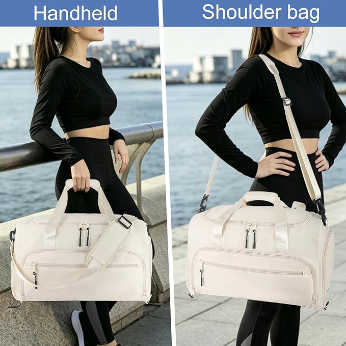Gym Bag for Men Women, Sport Duffle Bag with Wet Pocket & Shoes Compartment, Water Resistant Overnight Weekender Bag Duffel Bag