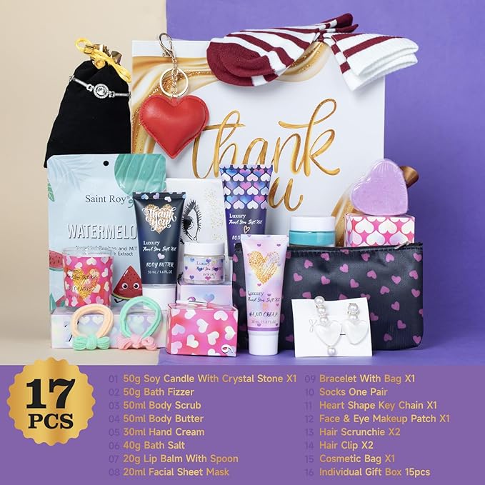 Valentines Bath and Body Advent Calendar, Wedding Gift of Thank you, Teen girls Happy Birthday Gifts for Women Mom -Luxury Spa advent calendar Spa Gifts for Women, Birthday Bridal Shower